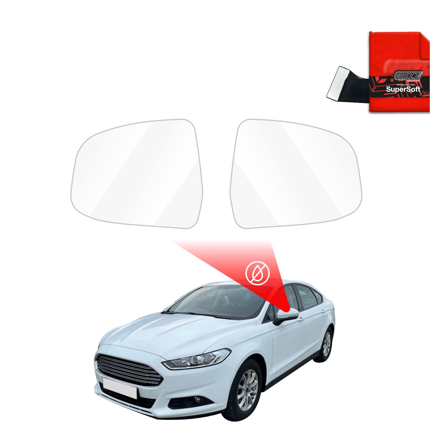 Rain protection film for exterior mirrors