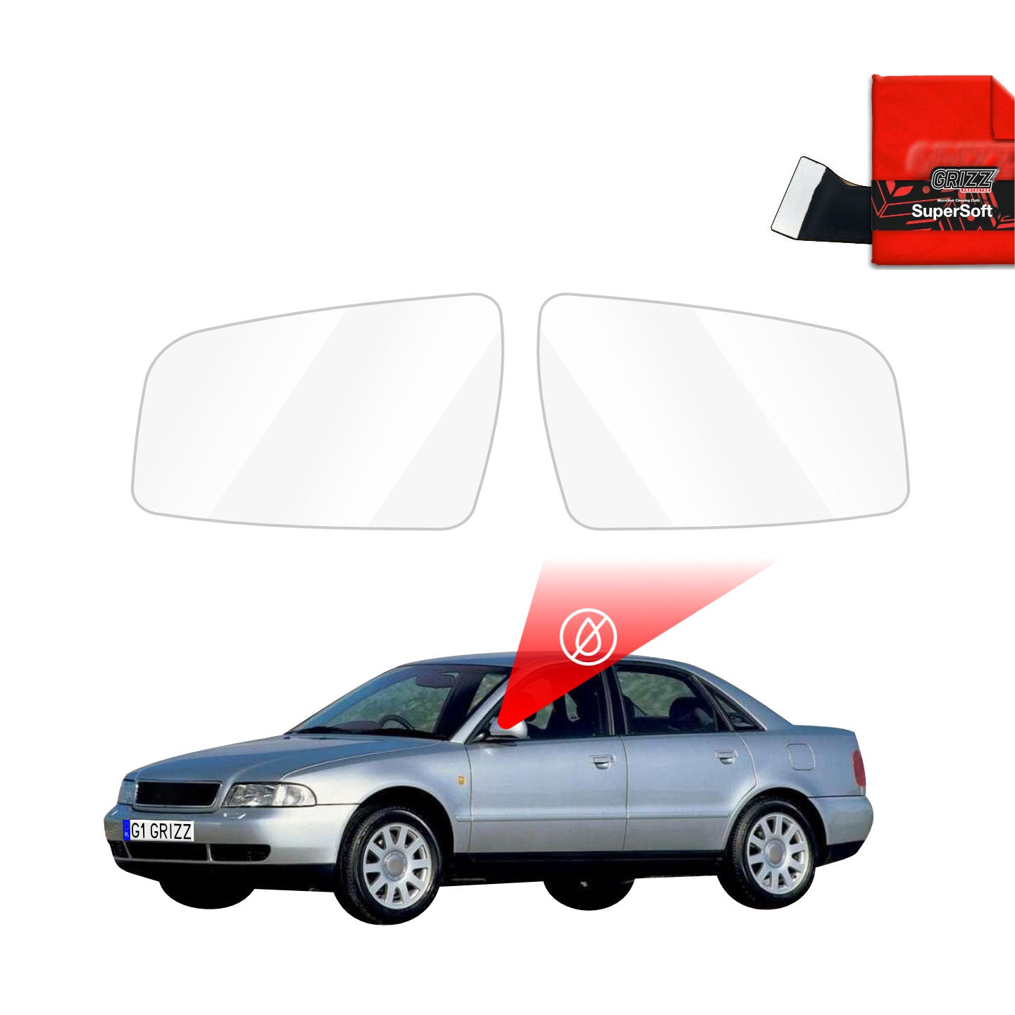 Rain protection film for exterior mirrors
