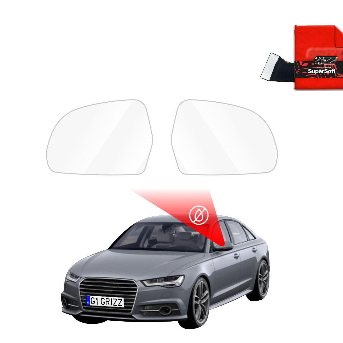 Rain protection film for exterior mirrors
