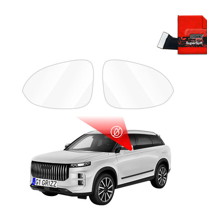 Rain protection film for exterior mirrors