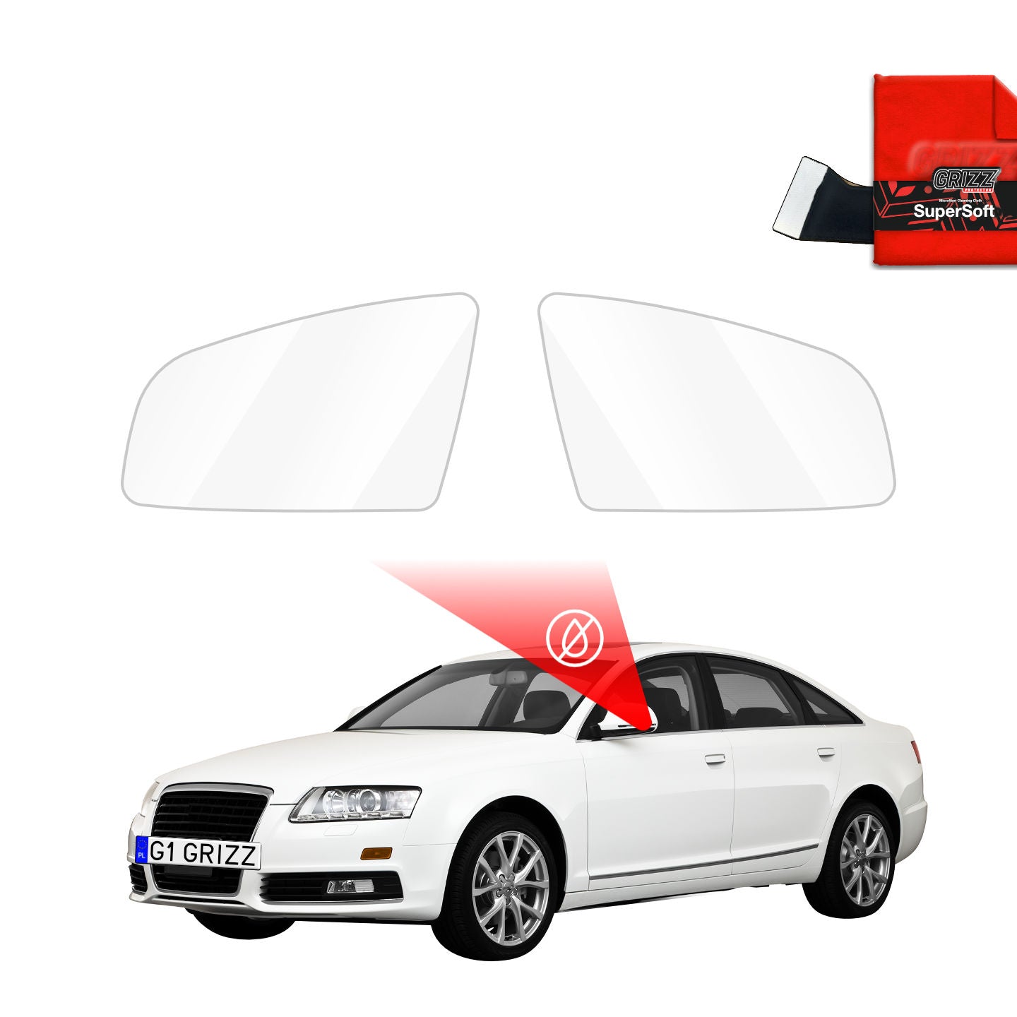 Rain protection film for exterior mirrors