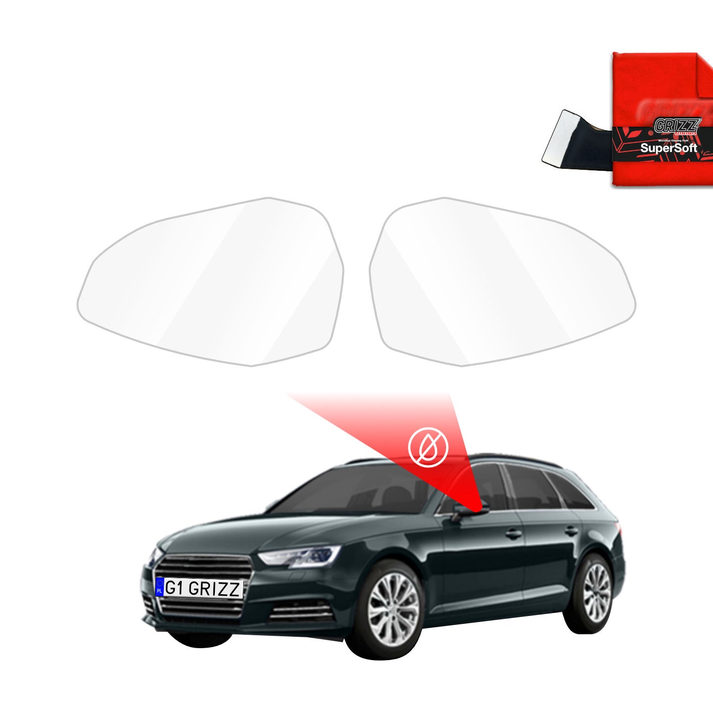 Rain protection film for exterior mirrors