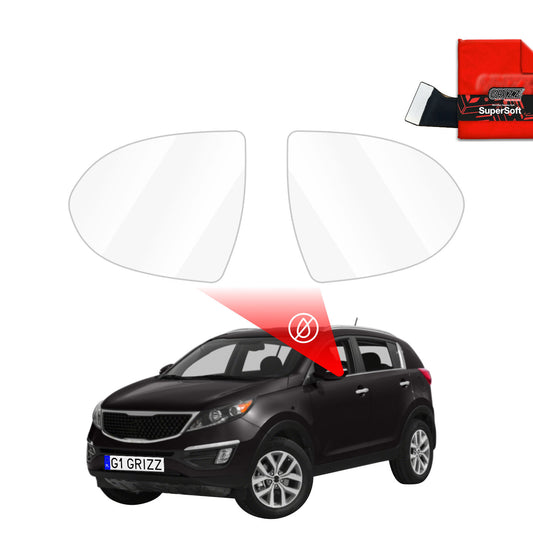 Rain protection film for exterior mirrors