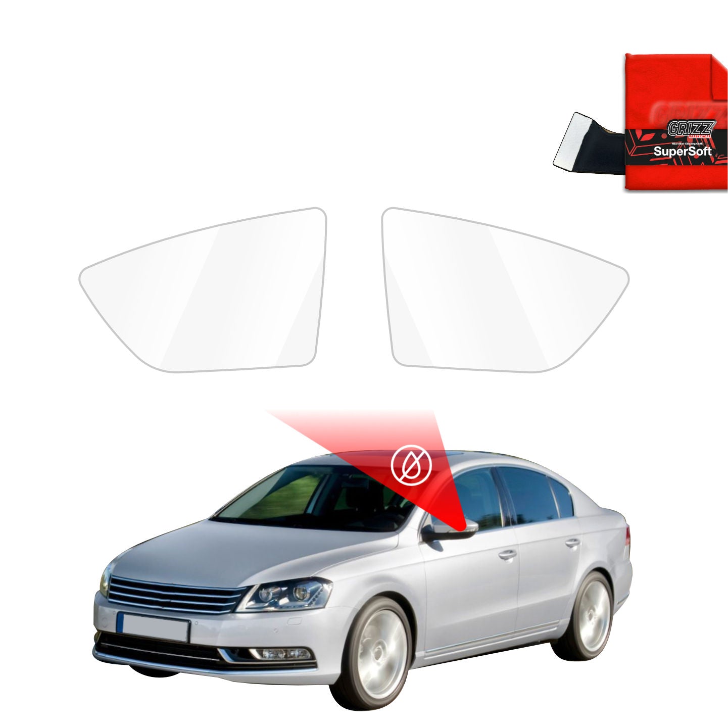 Rain protection film for exterior mirrors