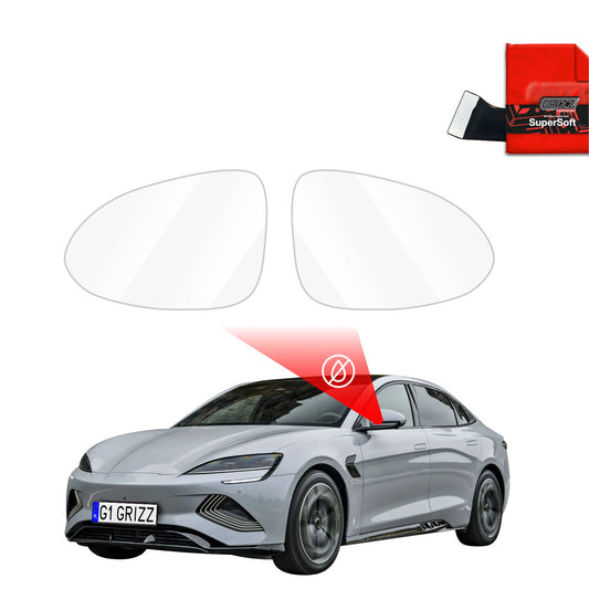 Rain protection film for exterior mirrors