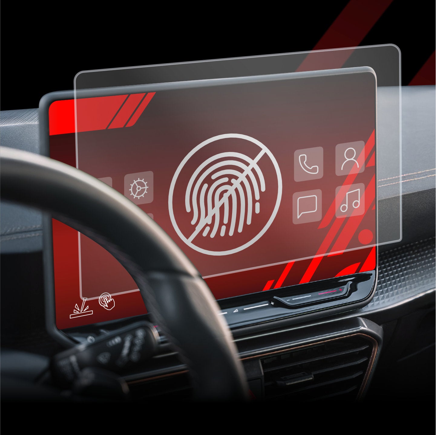Self-adhesive protective film for inside car surfaces – invisible and strong