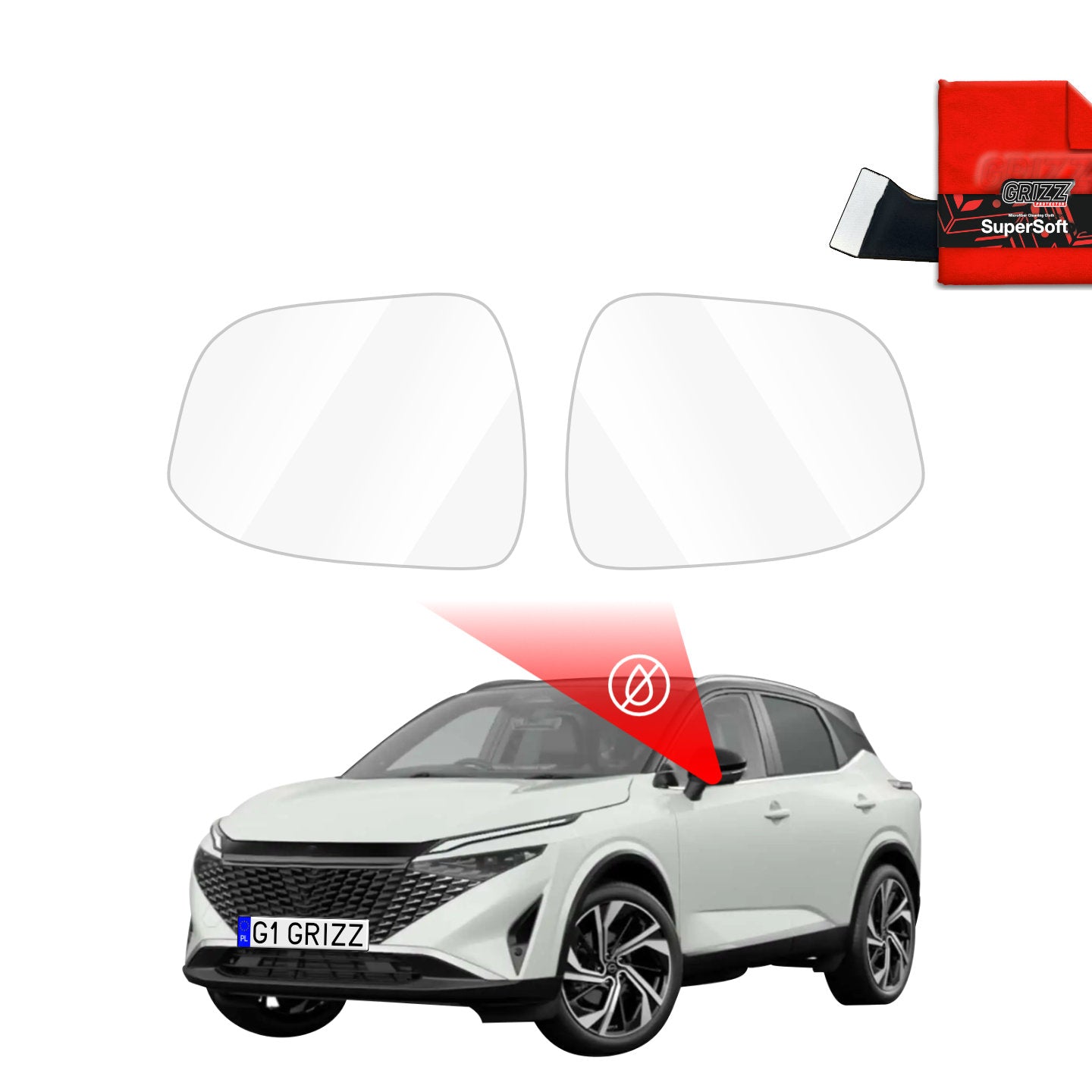 Rain protection film for exterior mirrors
