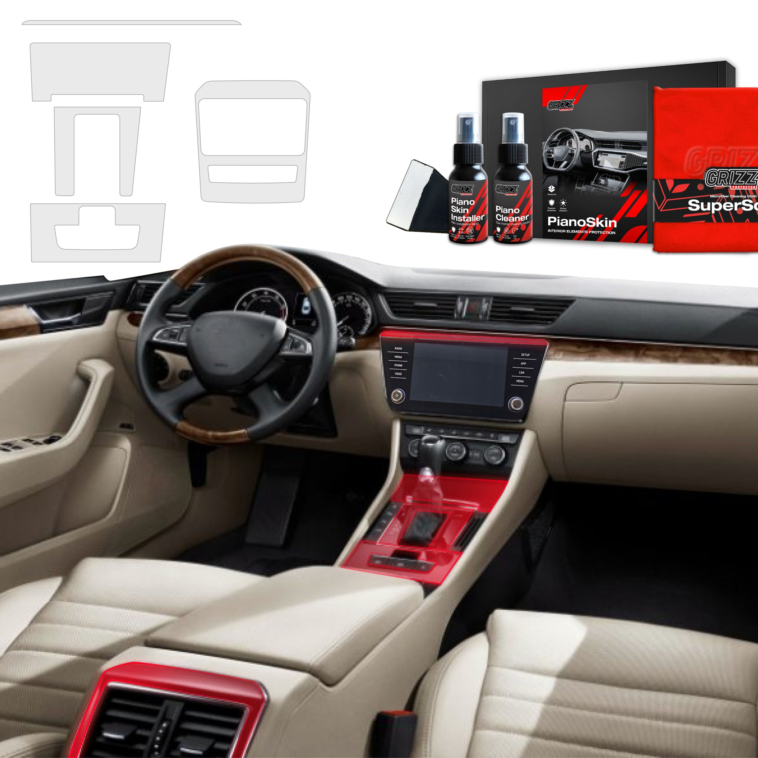 Piano Skin Folien für Skoda - Matt & Klar