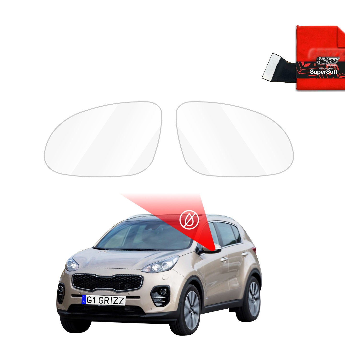 Rain protection film for exterior mirrors