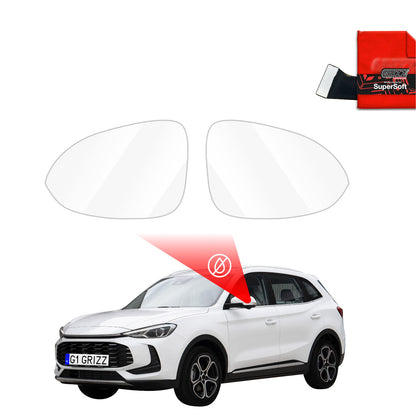 Rain protection film for exterior mirrors