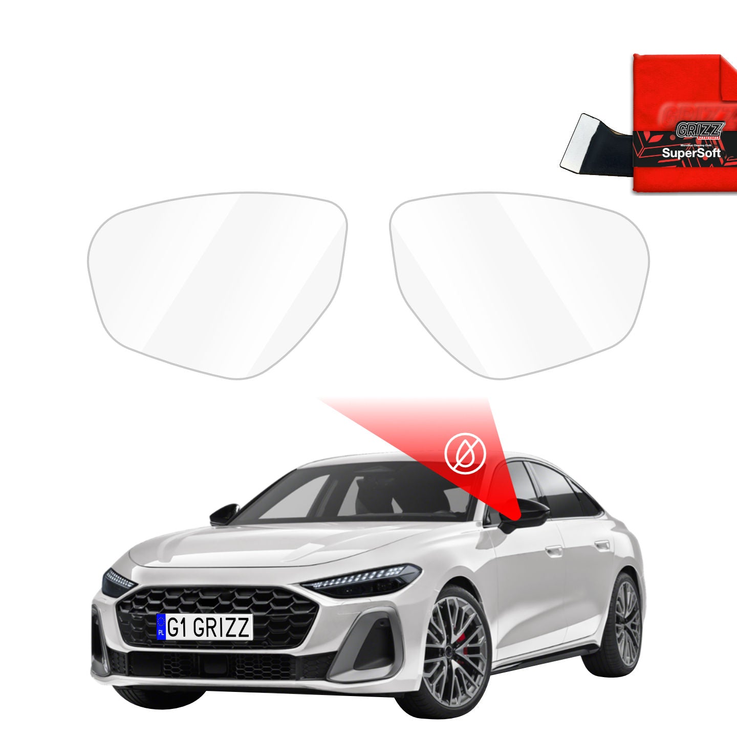 Rain protection film for exterior mirrors