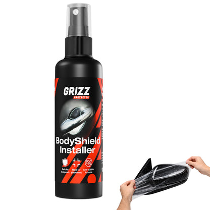 GRIZZ BodyShield Installer facilitates perfect positioning of the film on the surface and allows time for corrections.