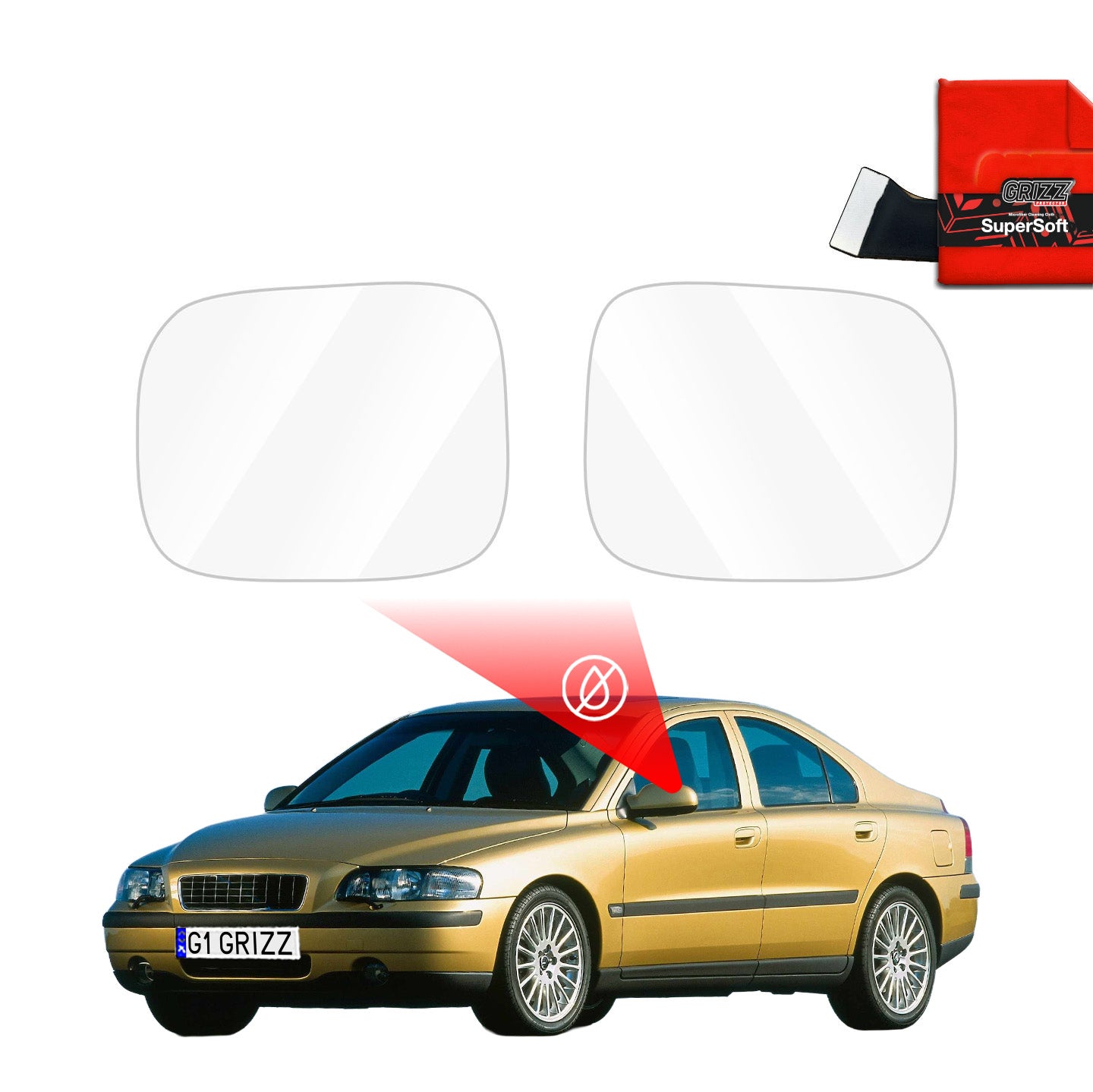 Rain protection film for exterior mirrors
