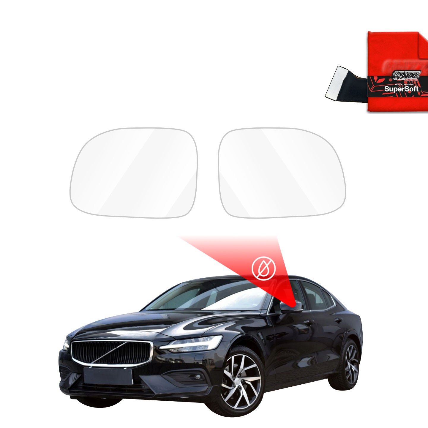 Rain protection film for exterior mirrors