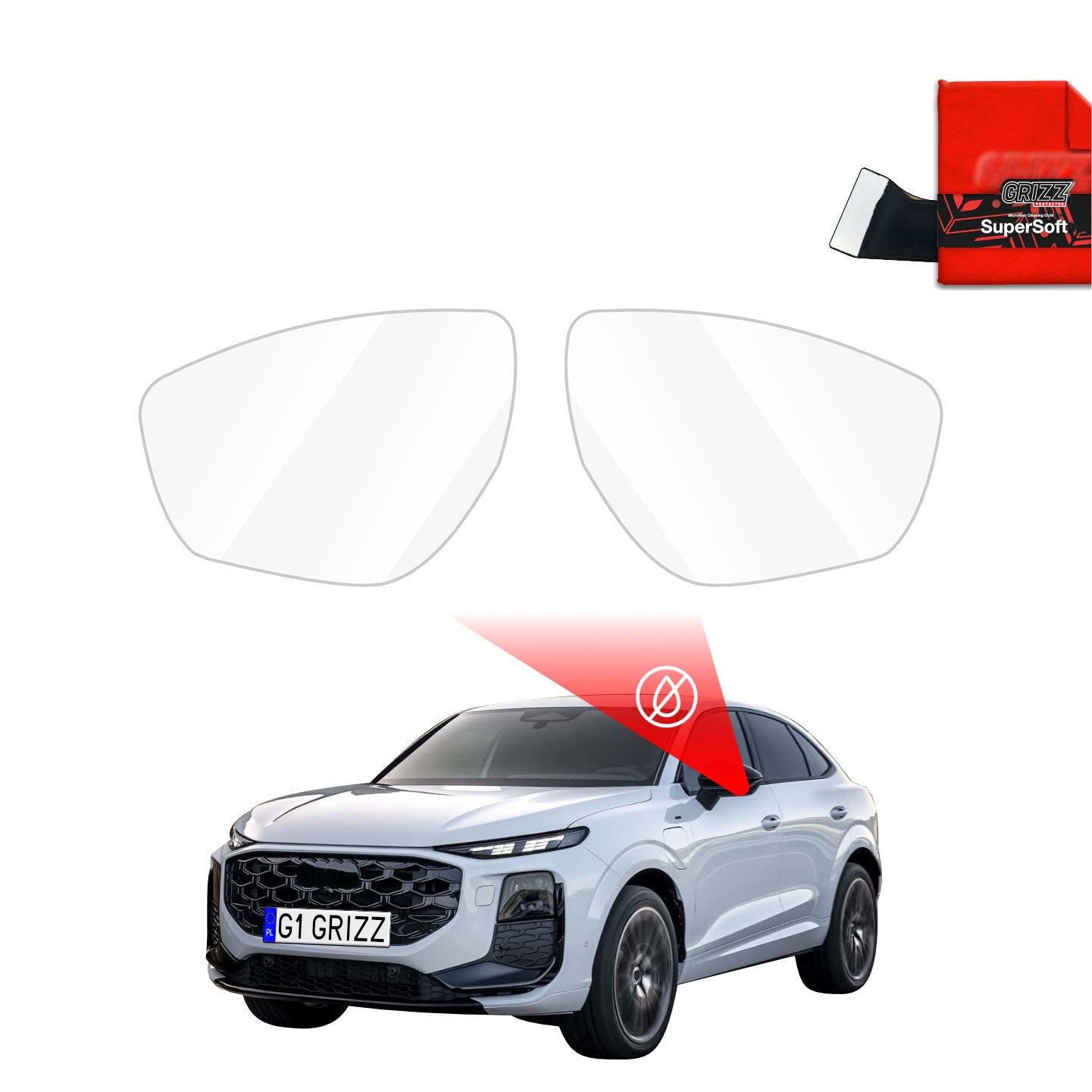 Rain protection film for exterior mirrors