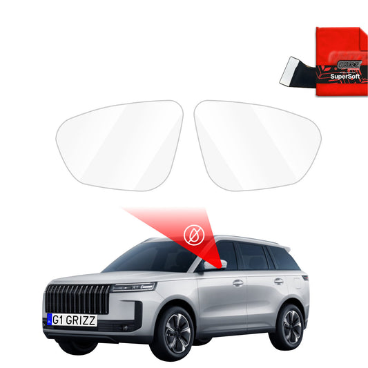 Rain protection film for exterior mirrors