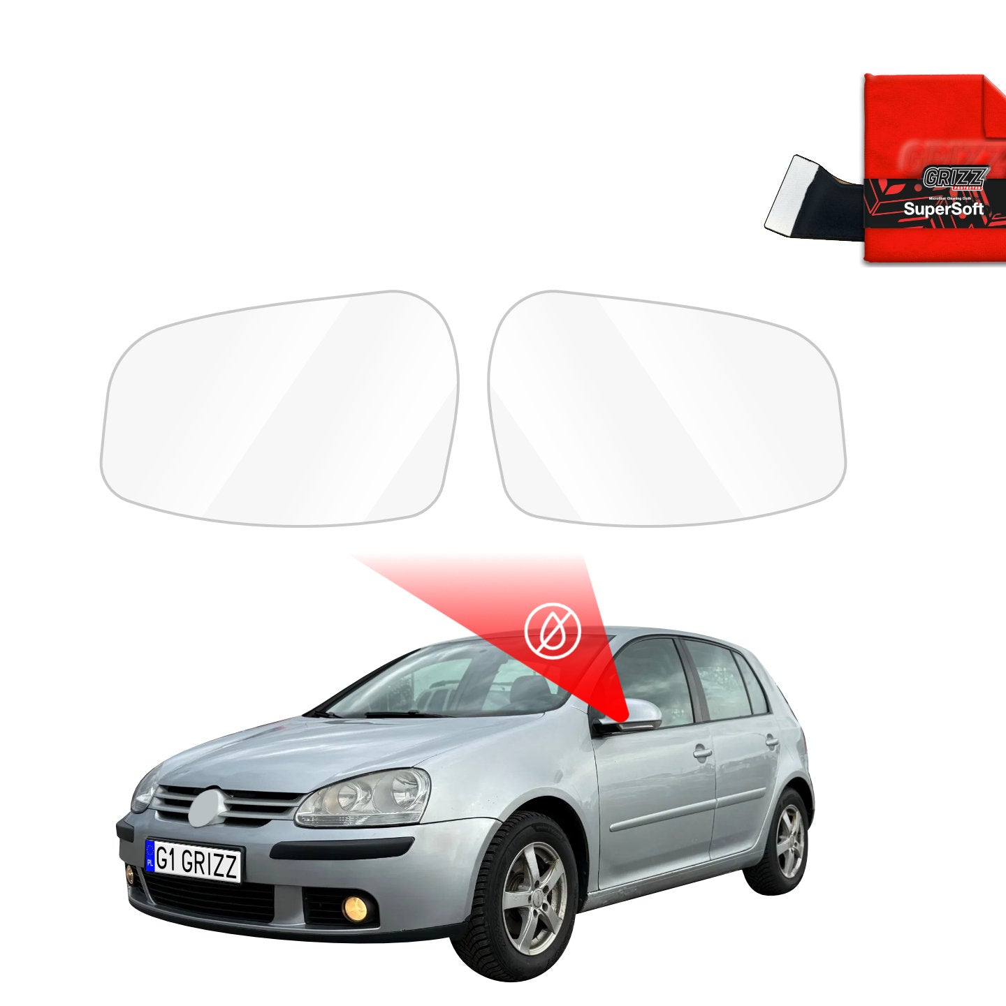 Rain protection film for exterior mirrors