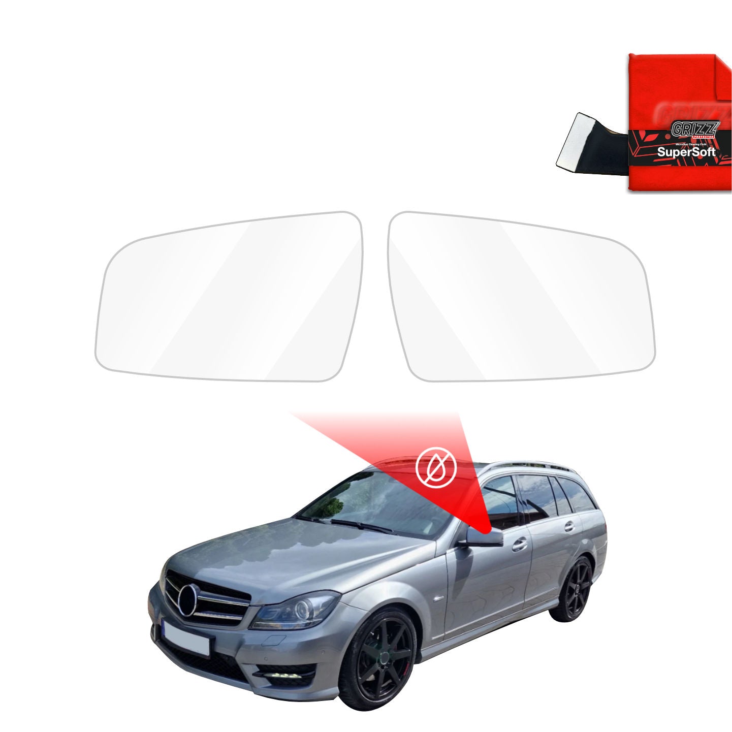 Rain protection film for exterior mirrors
