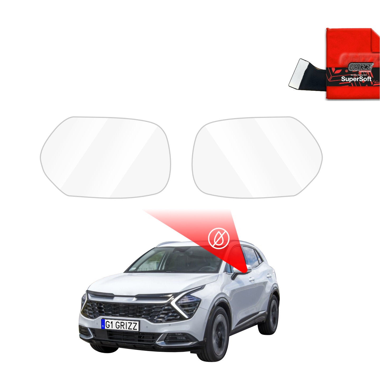 Rain protection film for exterior mirrors