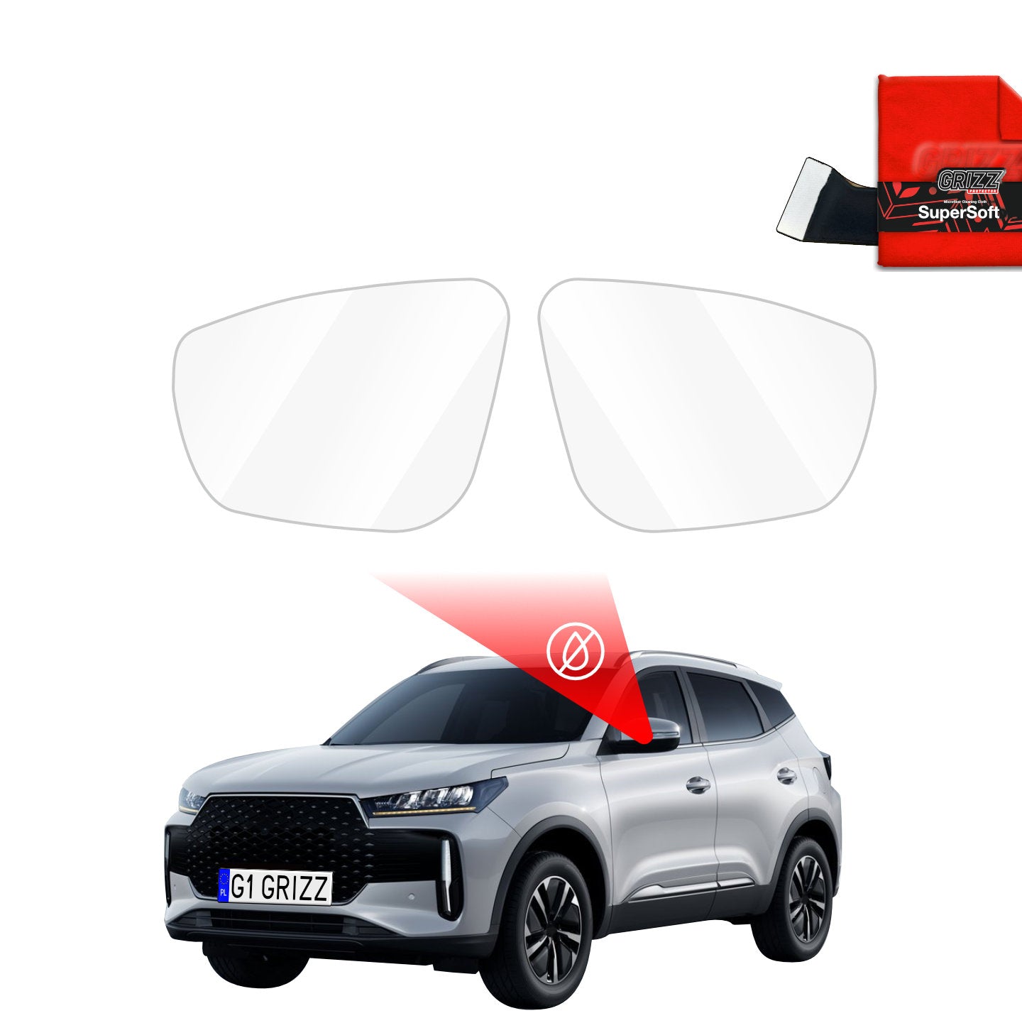 Rain protection film for exterior mirrors