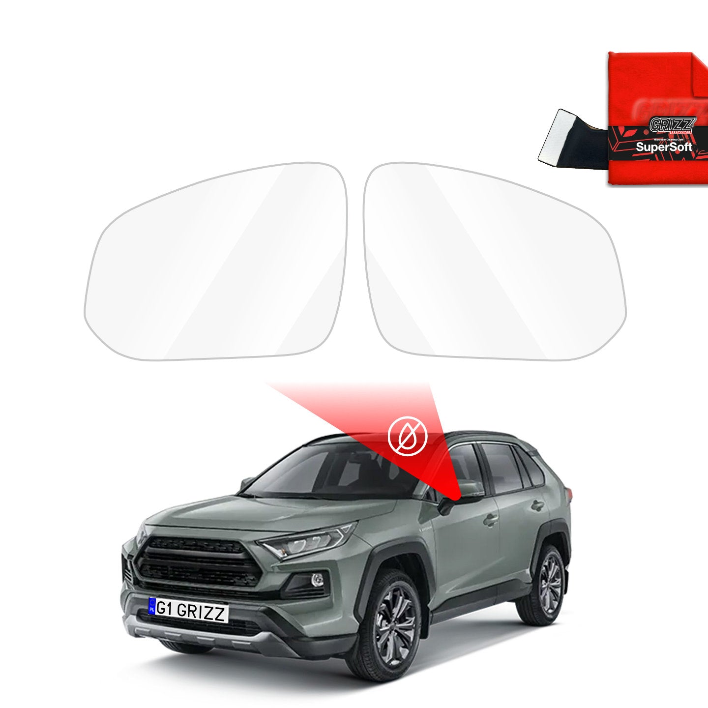 Rain protection film for exterior mirrors
