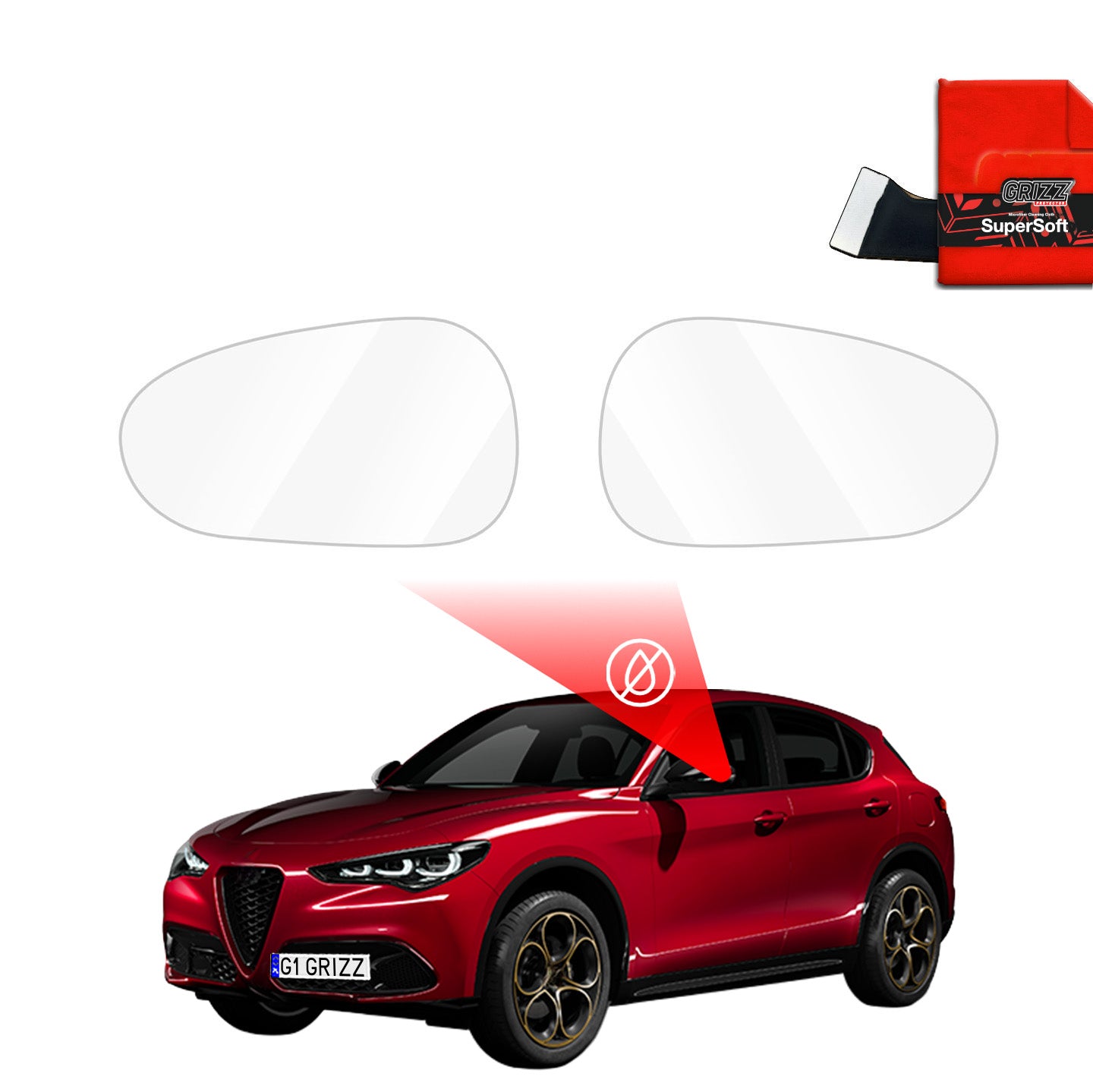 Rain protection film for exterior mirrors