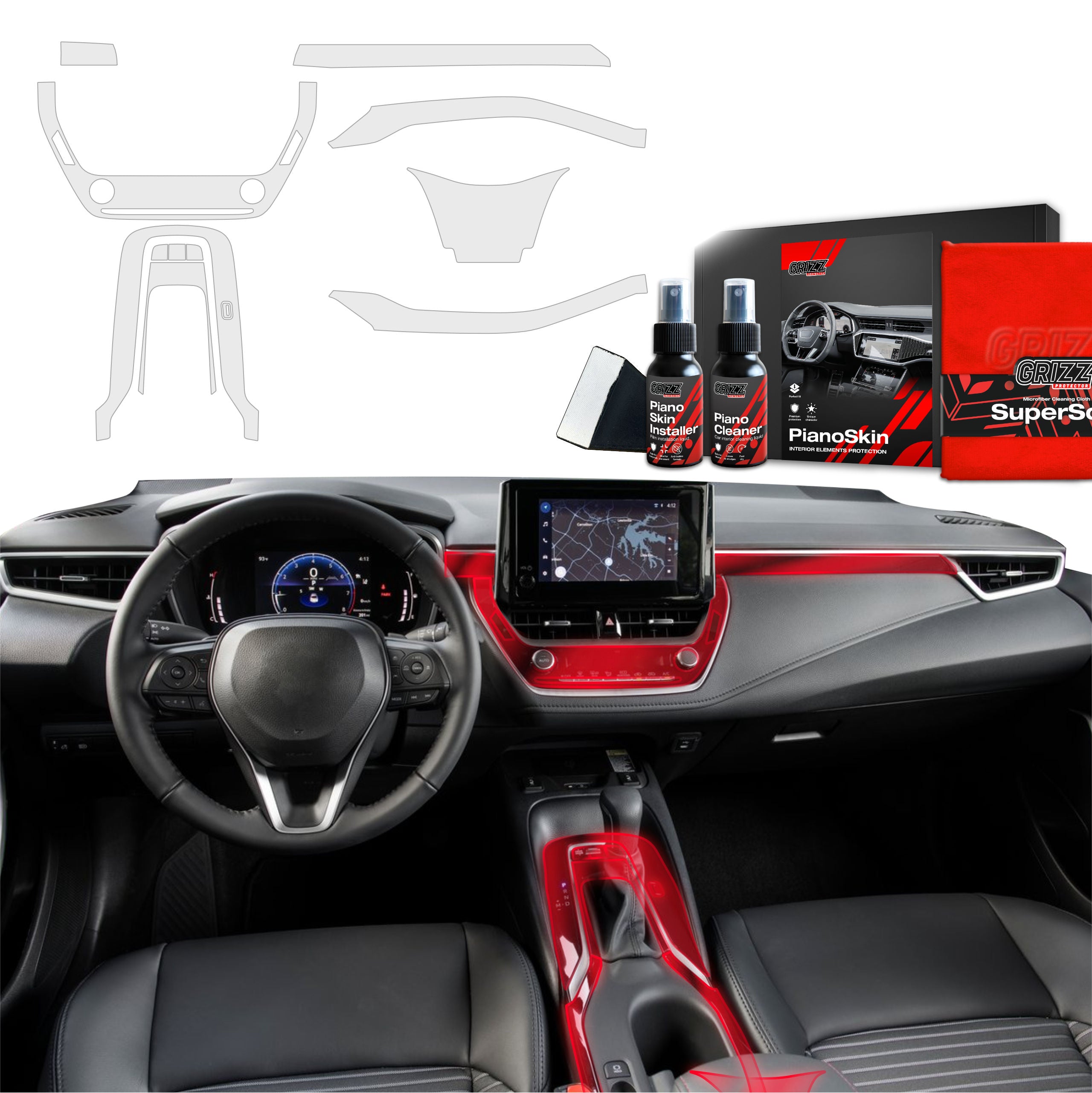 Piano Skin Folien für Toyota - Matt & Klar