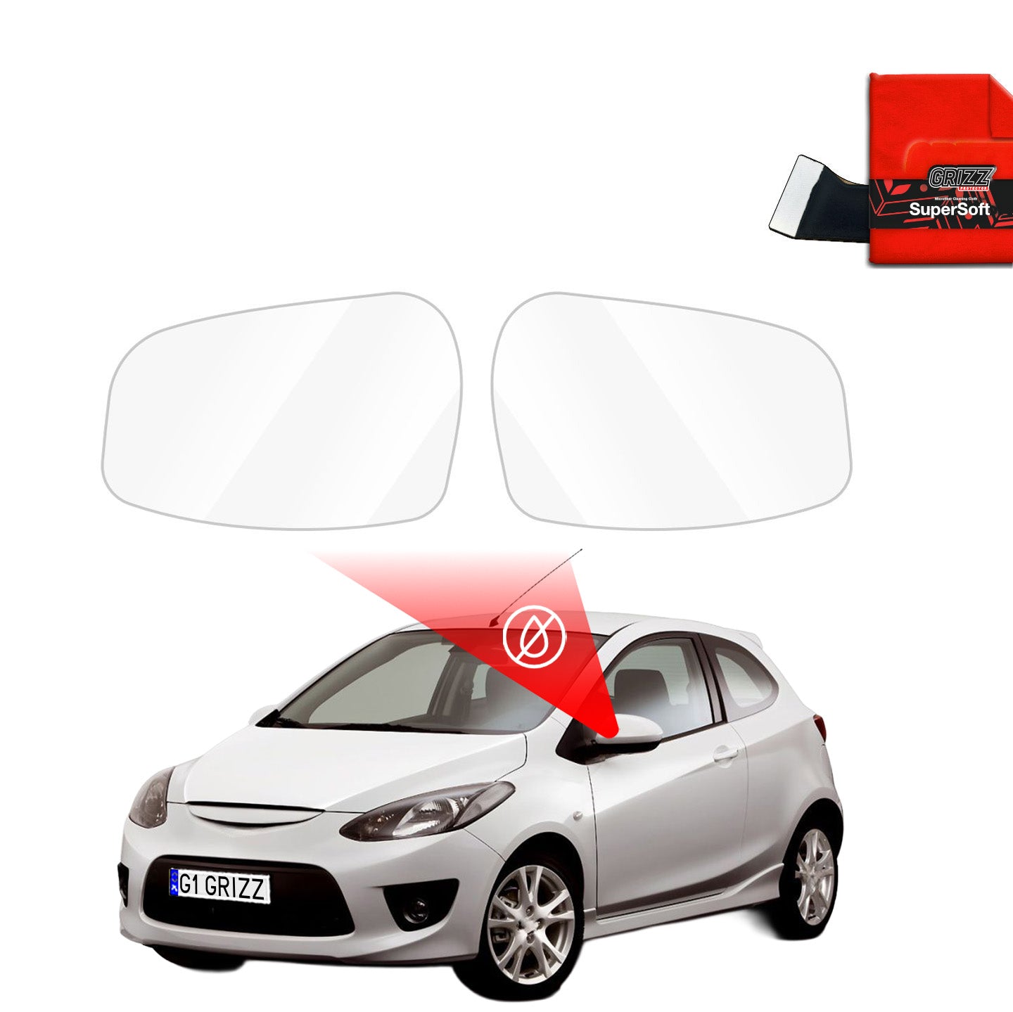 Rain protection film for exterior mirrors