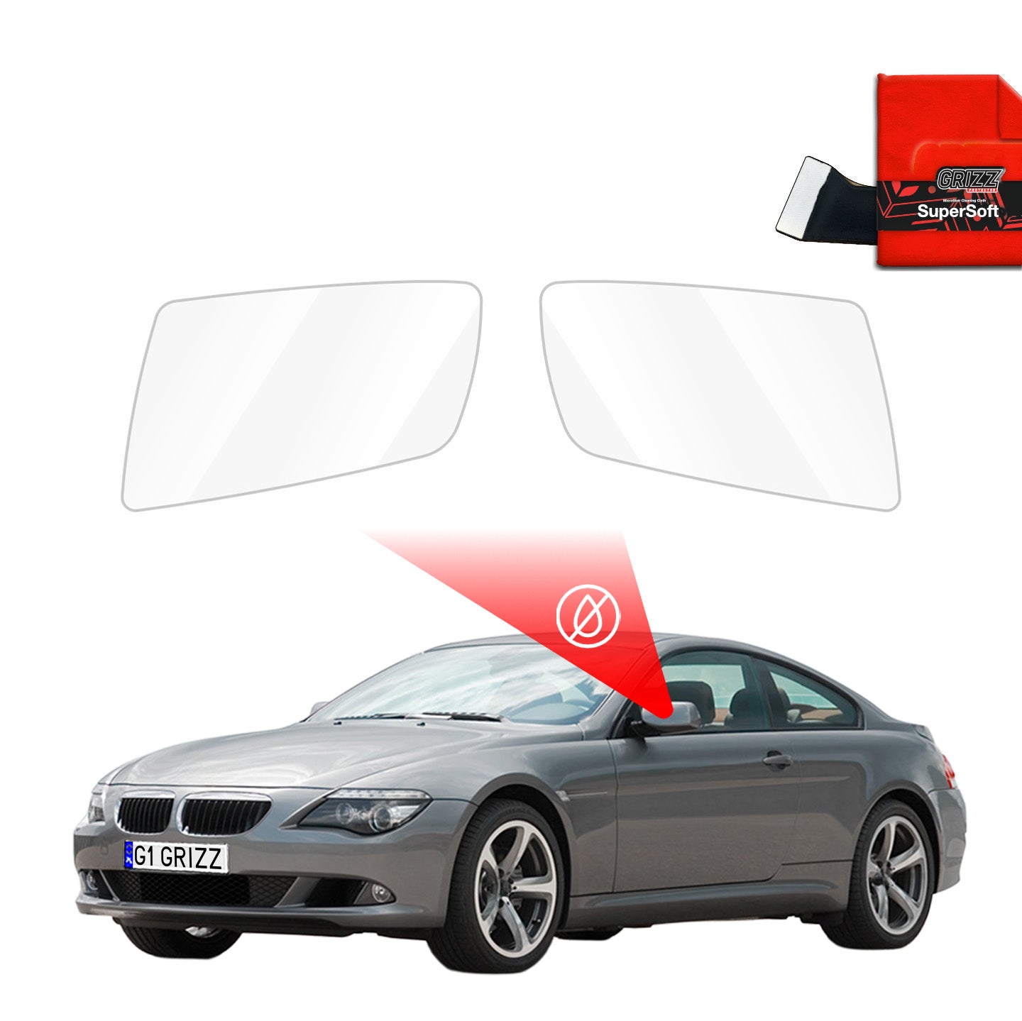 Rain protection film for exterior mirrors