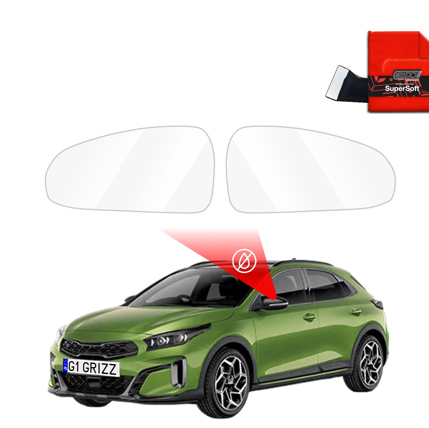 Rain protection film for exterior mirrors