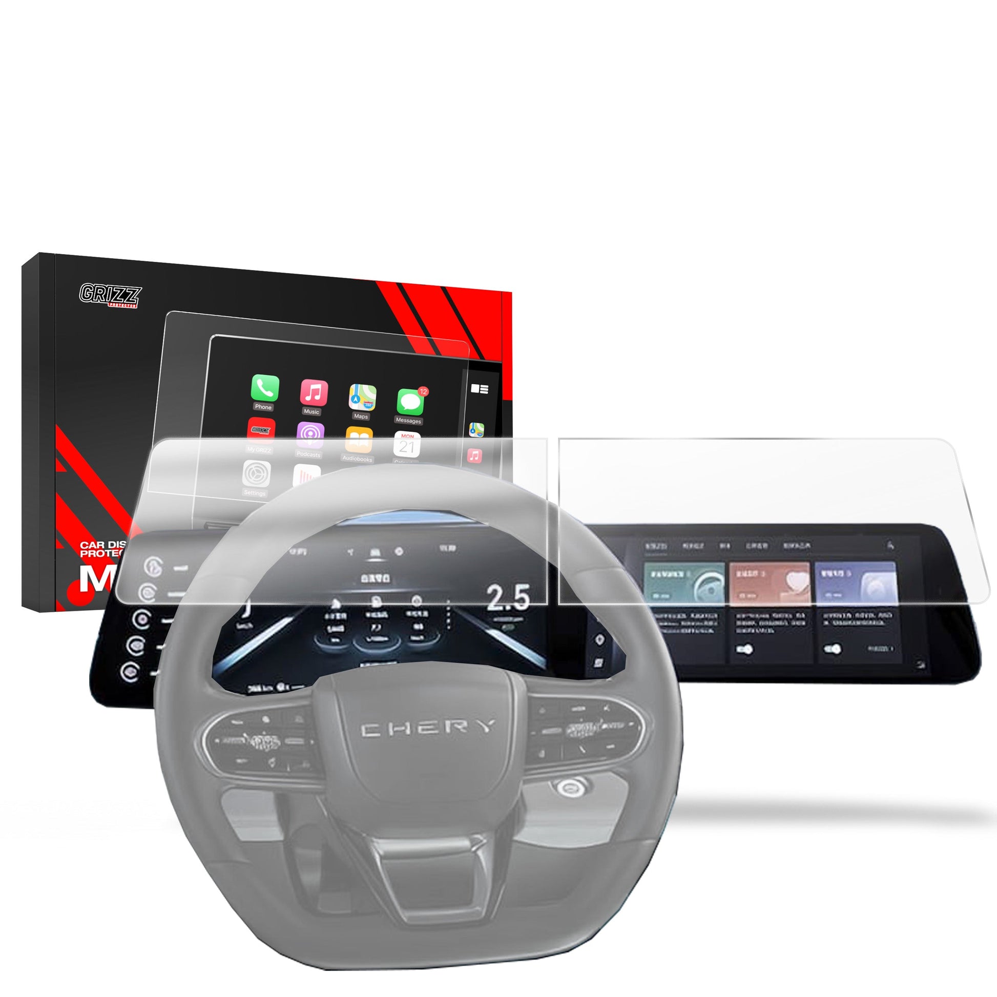 Protective film installed on car displays