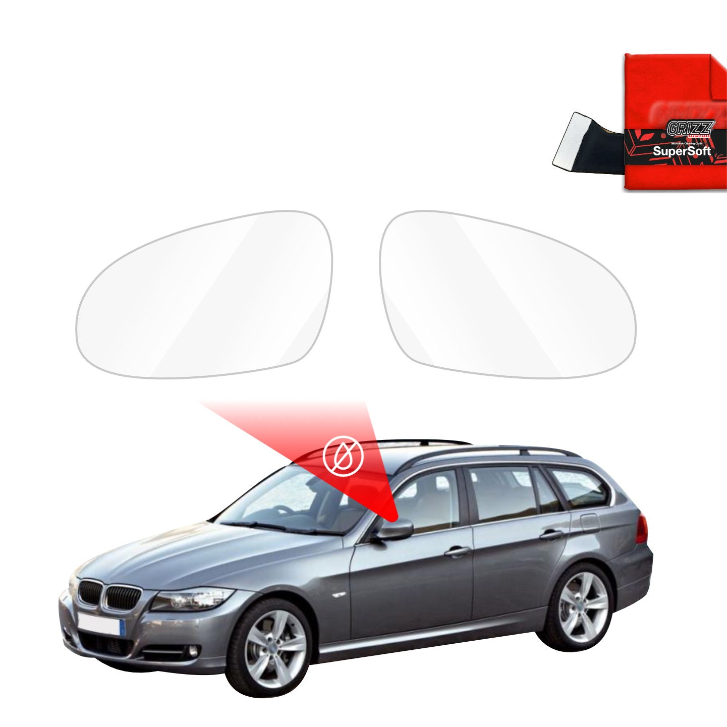 Rain protection film for exterior mirrors