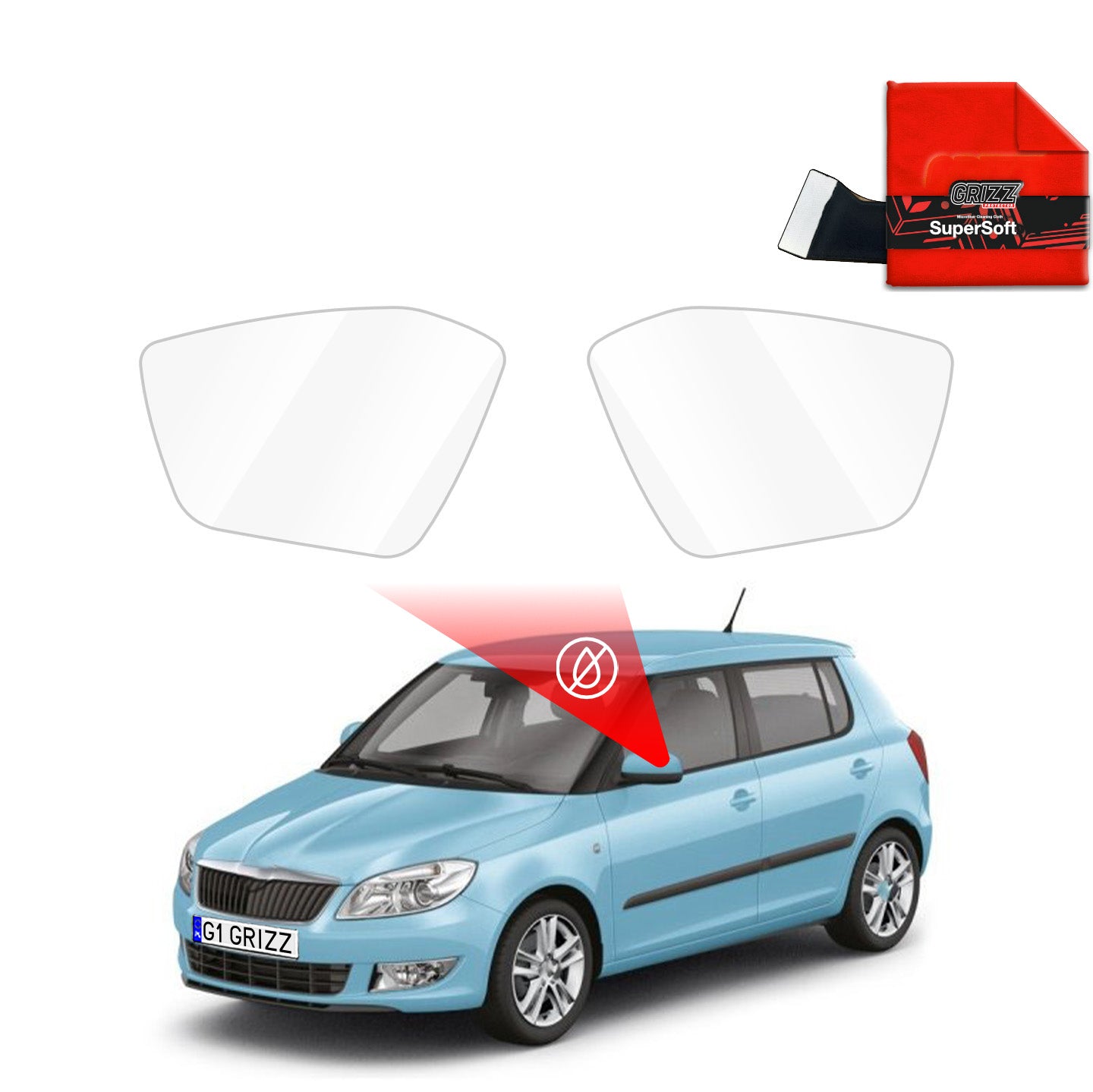 Rain protection film for exterior mirrors