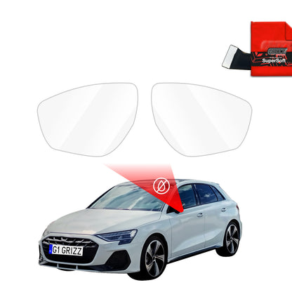 Rain protection film for exterior mirrors