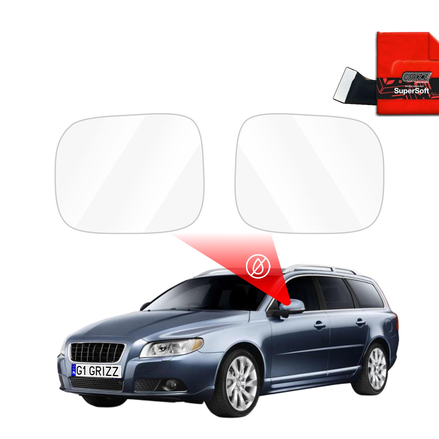 Rain protection film for exterior mirrors