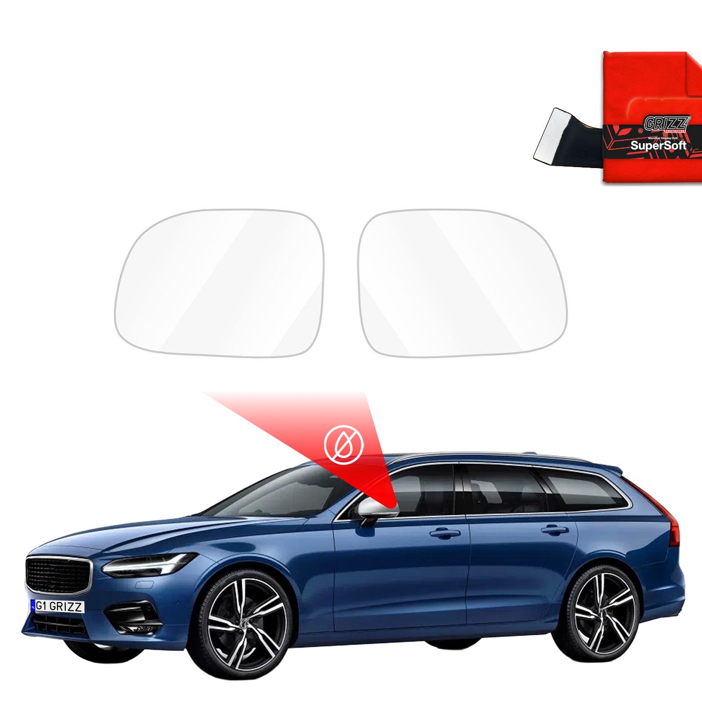 Rain protection film for exterior mirrors