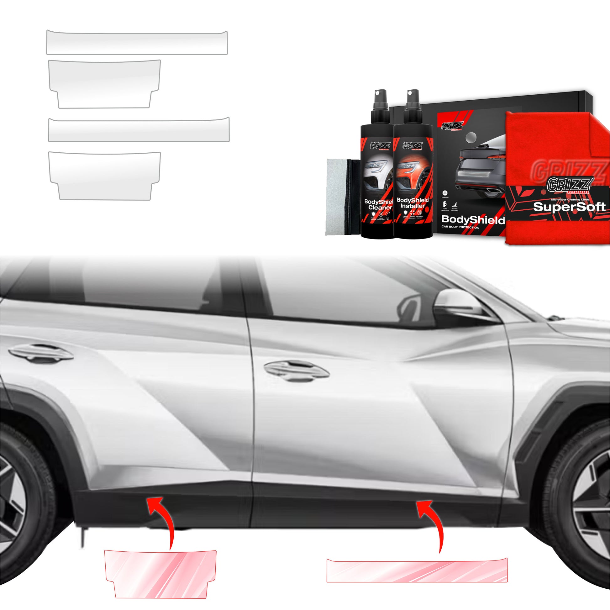 Protective film for exterior car parts – shields against scratches, chips, and scuffs