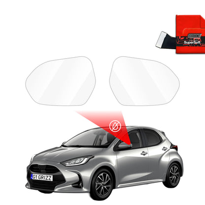 Rain protection film for exterior mirrors