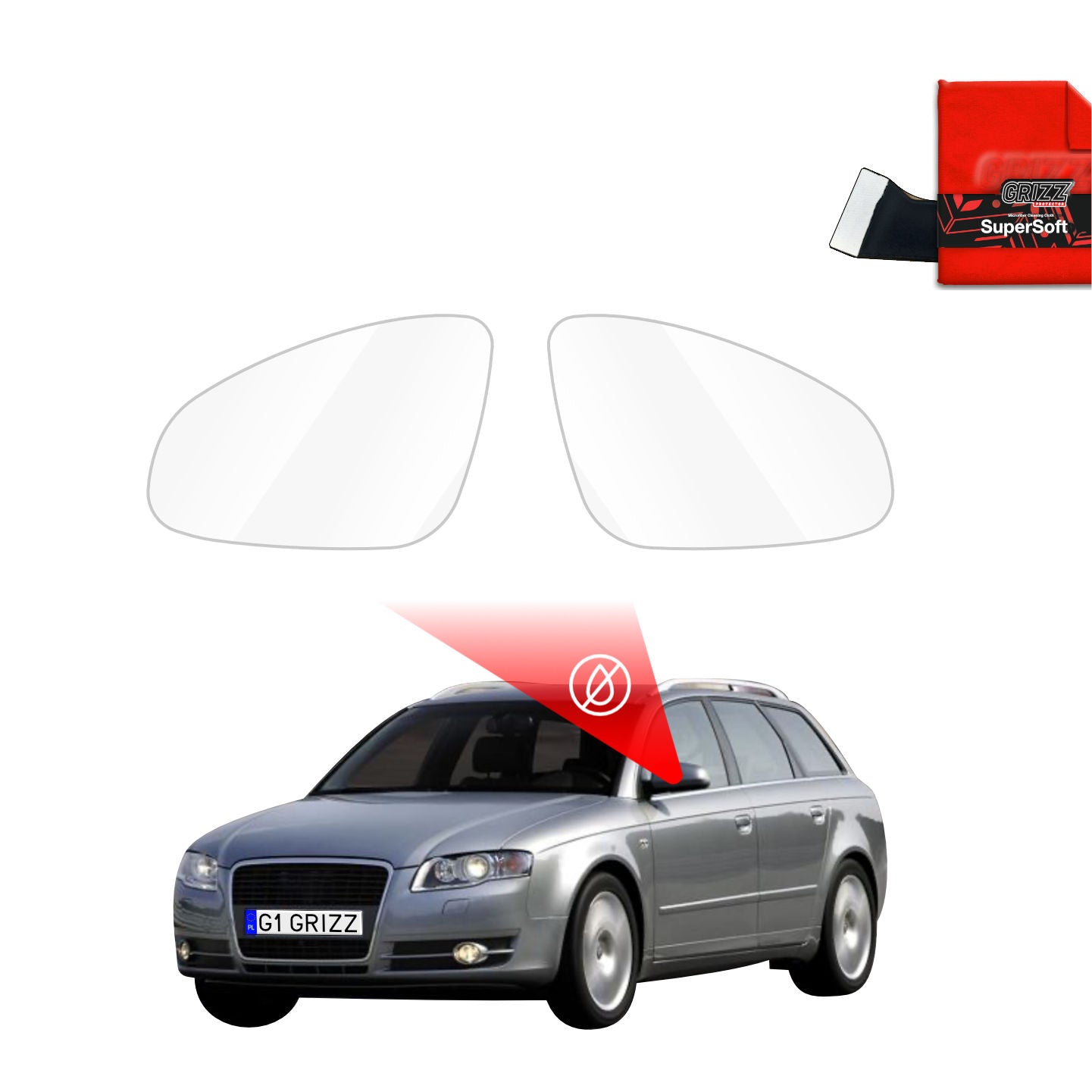 Rain protection film for exterior mirrors
